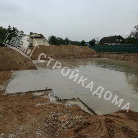 Строительство плитного фундамента для дома