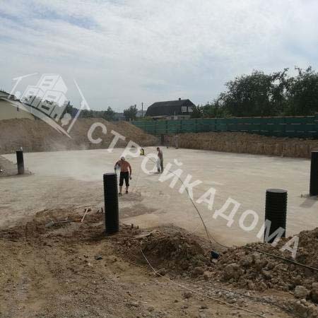 Строительство плитного фундамента для дома